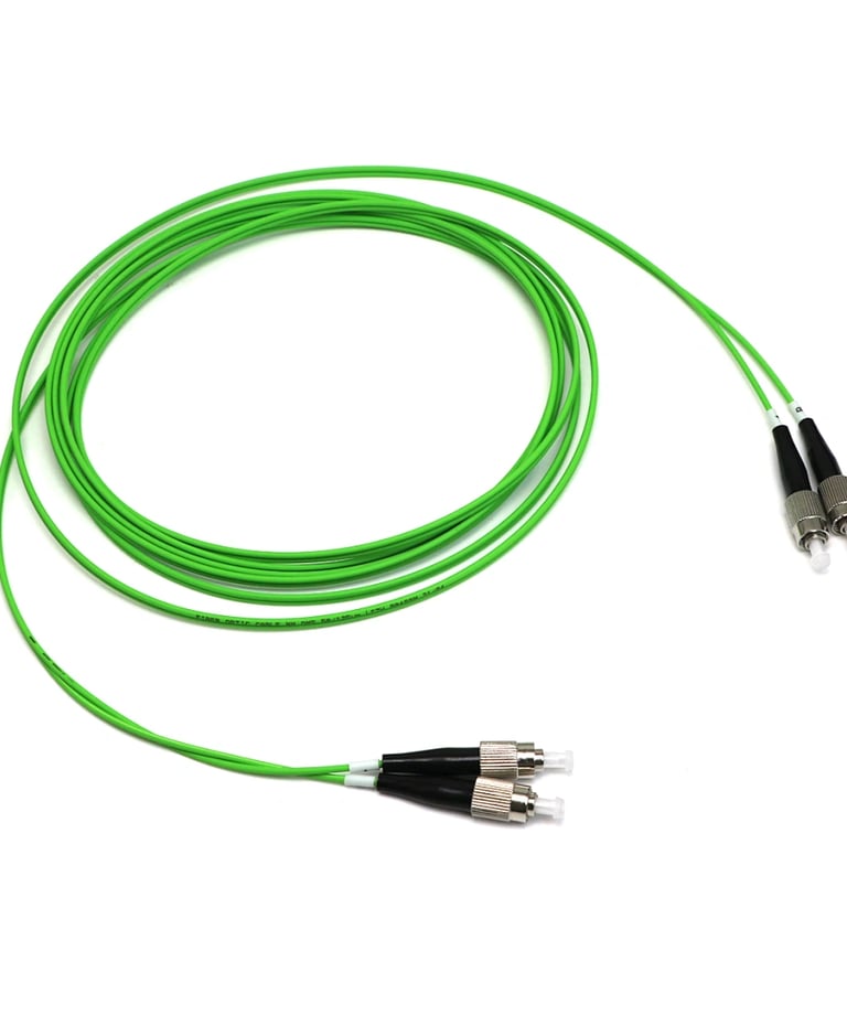 Fiber Optic TTIFiber FC - FC Fiber Optic Patch Cord GPatch Cord Green Jacket Multimode DX Duplex OM5