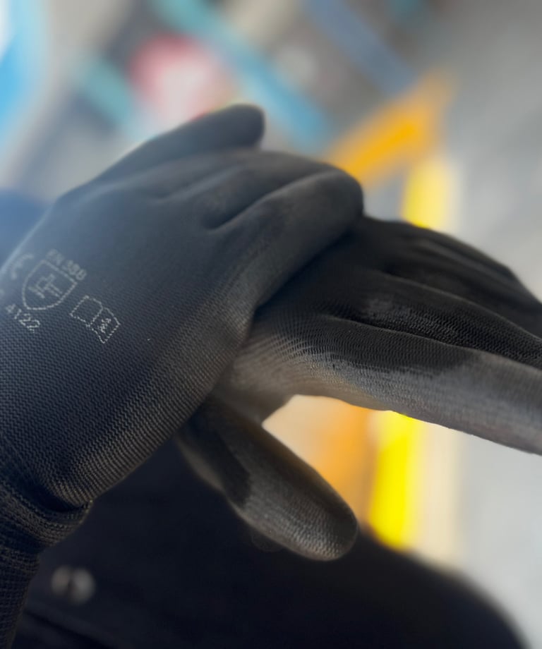 Guantes de nylon con nitrilo para trabajo industrial y protección personal EPP - Tienda Mirsi