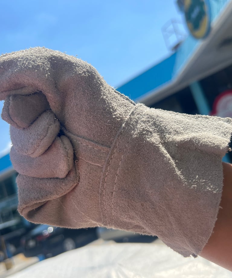 Guantes de carnaza Corto para trabajo industrial y protección personal EPP - Tienda Mirsi
