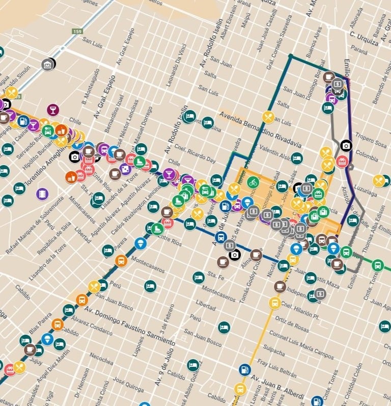Mapas interactivos de google maps sobre San Rafael Mendoza
