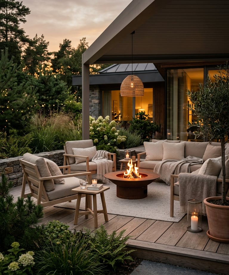 Minimal outdoor cozy living inspiration for patios