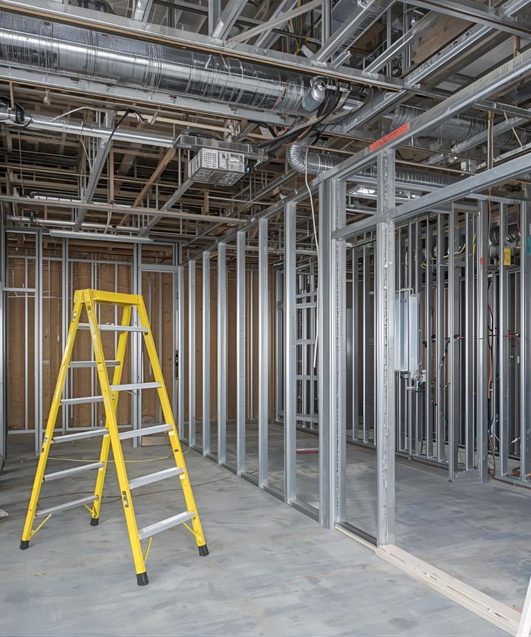 Light-gauge steel framing for new Tier III data center server room – McKnight veteran-led