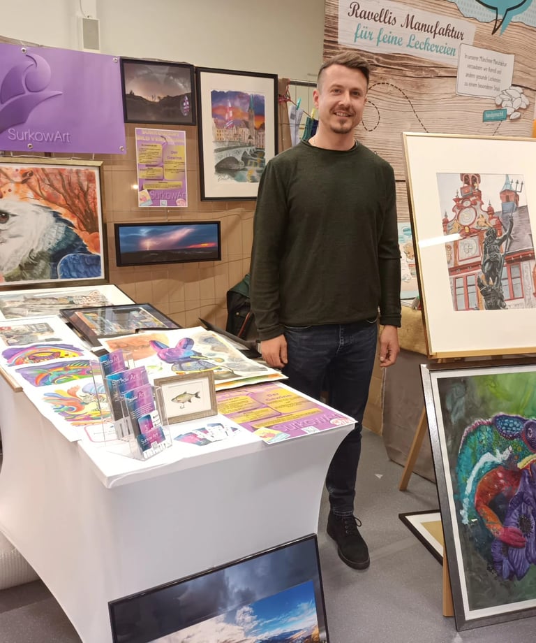 Paul Surkow Surkow Art Aquarellmalerei Tuebingen Art Stil Wild markt 2025