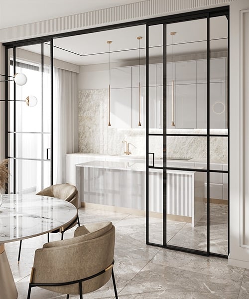 Drzwi przesuwne z jednym szkłem