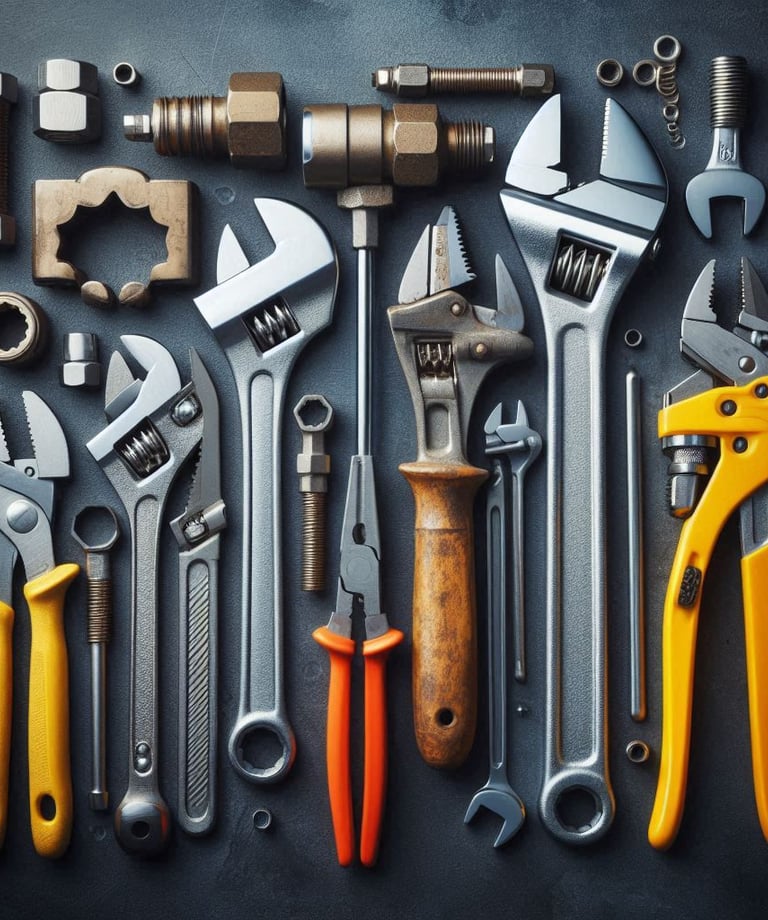a variety of tools that include wrenches and wrenes