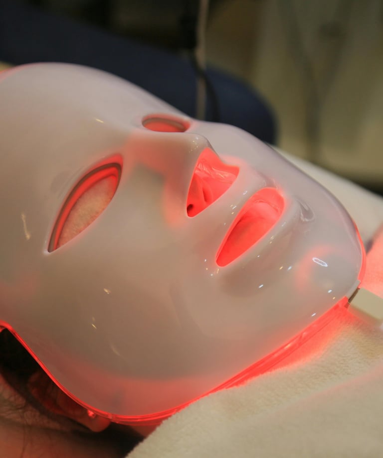 Red light mask therapy treatment