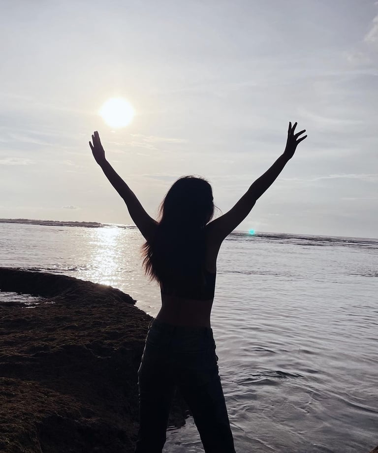Sunset beach walk as part of living in Bali experience
