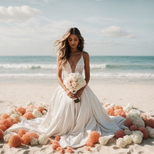 Novia en la playa