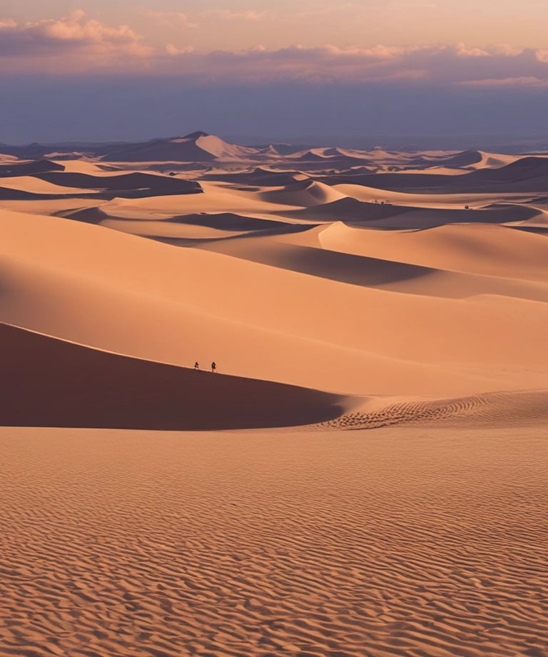 two women walking on desert