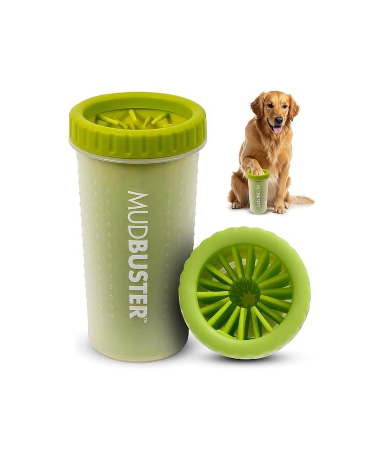 portable dog paw cleaner, mudbuster paw cleaner, paw cleaning solution