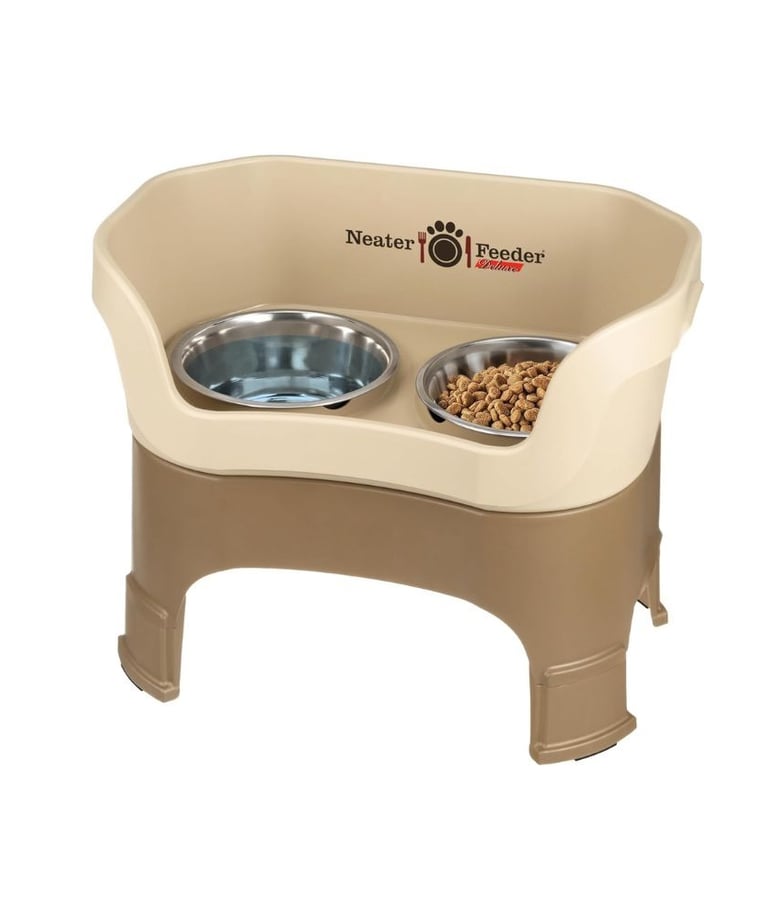 elevated dog food and water bowl set, stainless steel dog bowls, elevated dog bowls