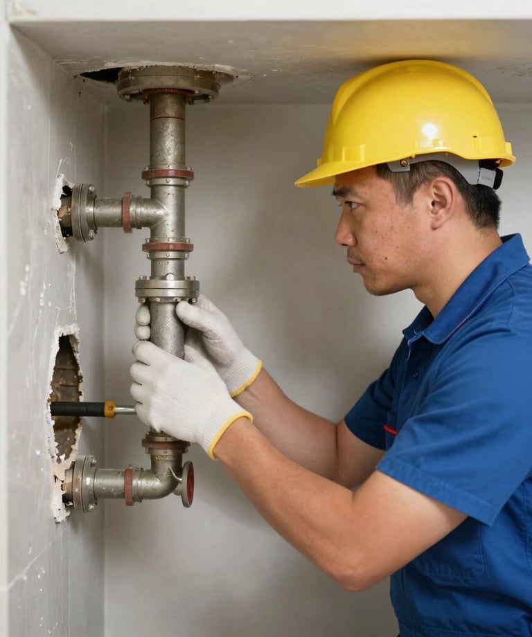 Professional woman working at a desktop computer in a modern office or computer lab setting.
