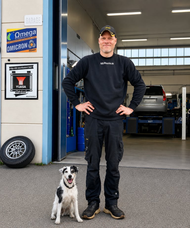 Jon Halvarsson med hund