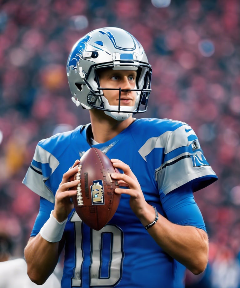 Jared Goff Holding a Football