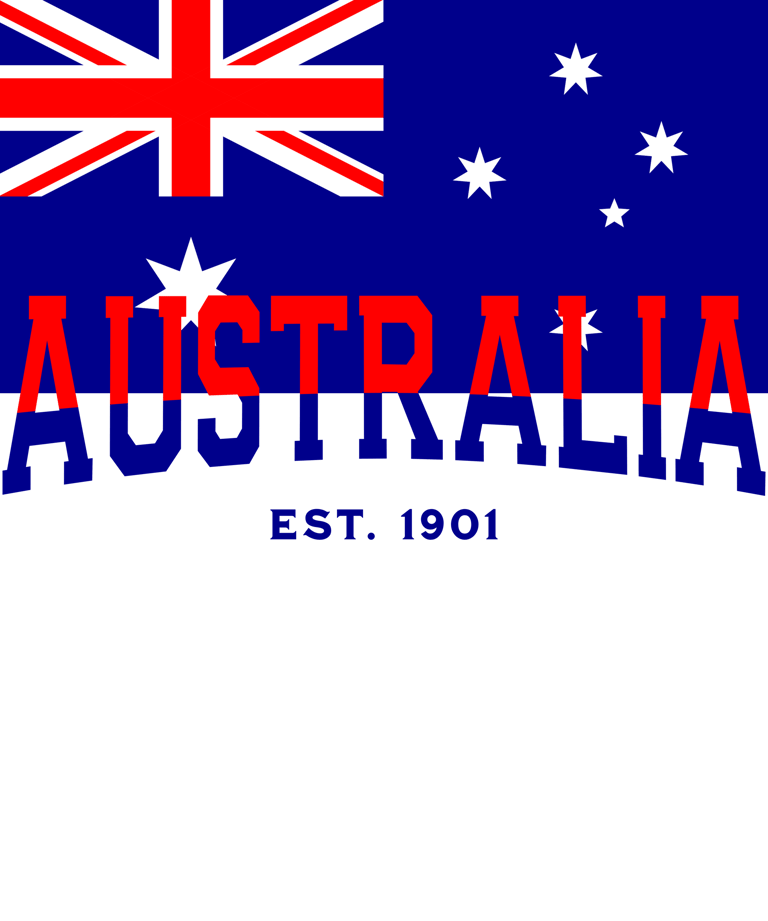 a flag with the words australia on it