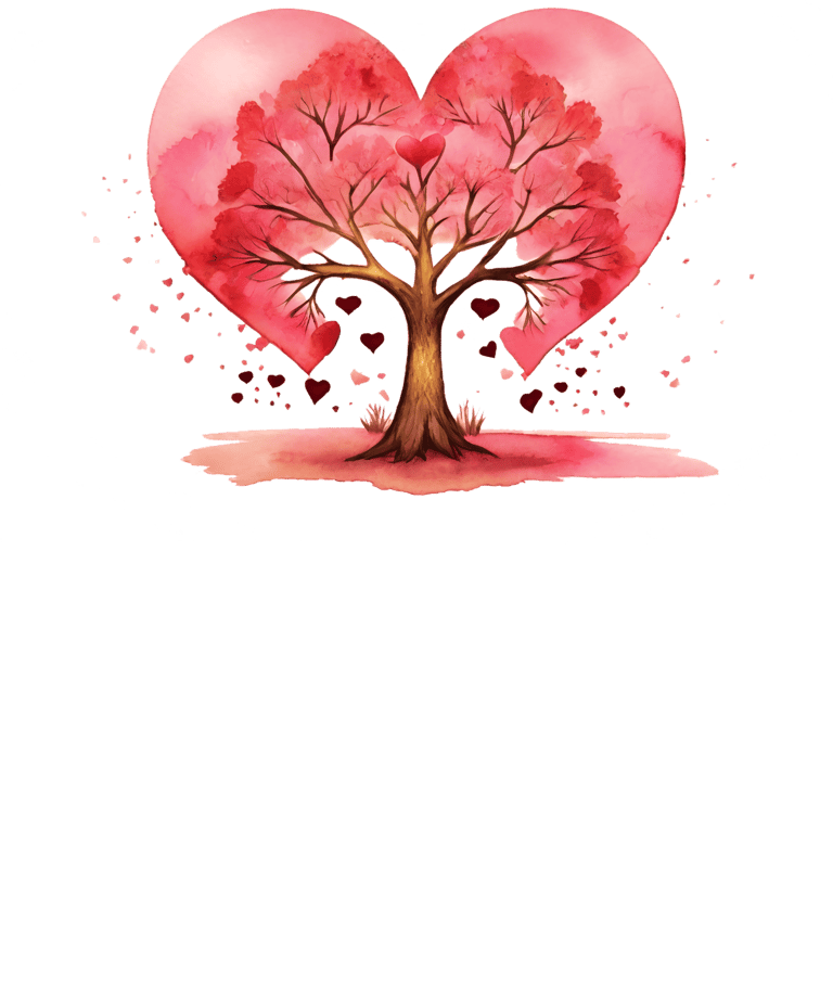 a tree with hearts on it and a heart shaped tree