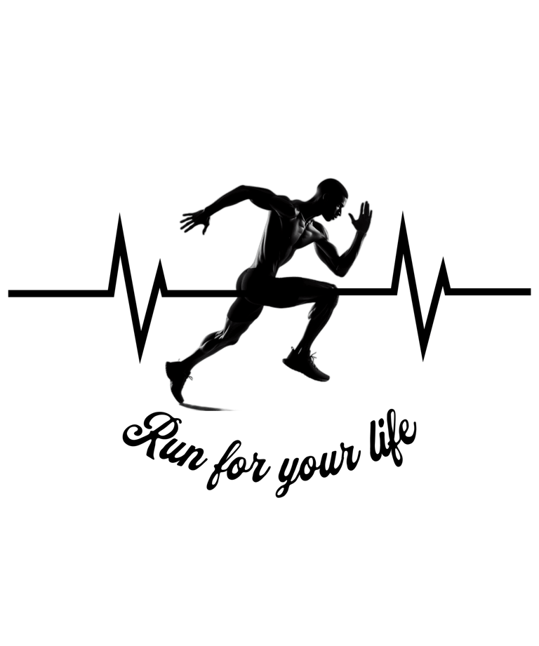 a man running in the dark with a black background
