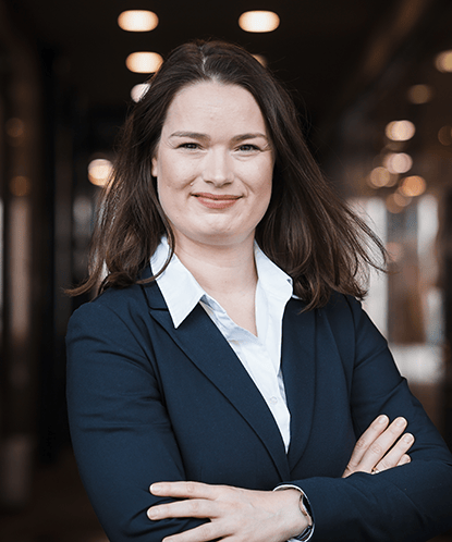 Picture of Anja Linz wearing a suit