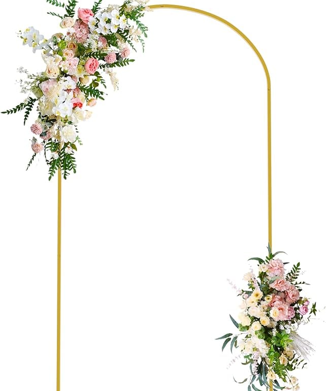 a wedding arch with flowers and greenery