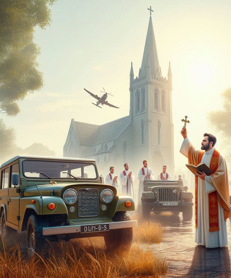a priest in a white robe and a priest in a white robe