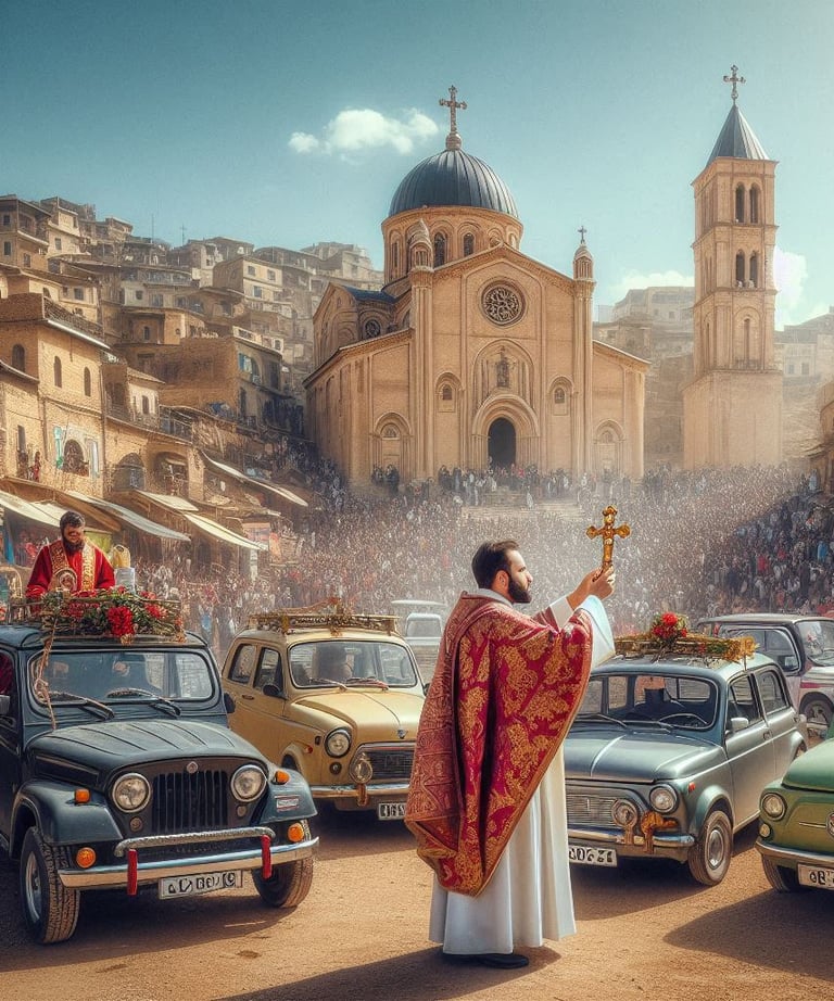 a priest in a red robe and a priest in a red robe