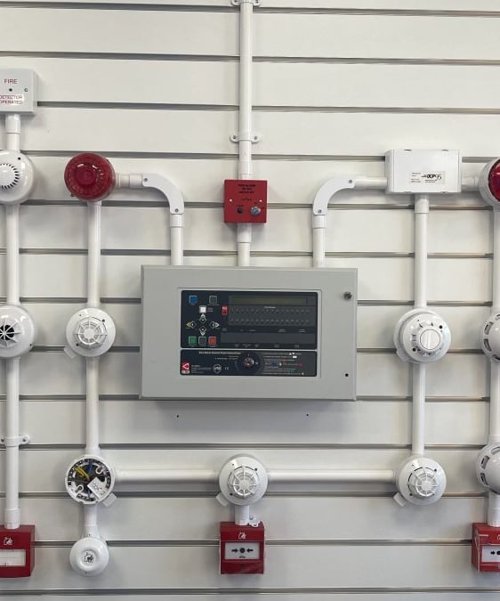 a fire alarm system and intruder alarm system