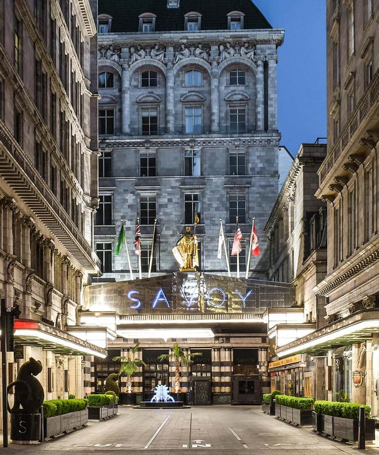 Savoy hotel entrance in London 