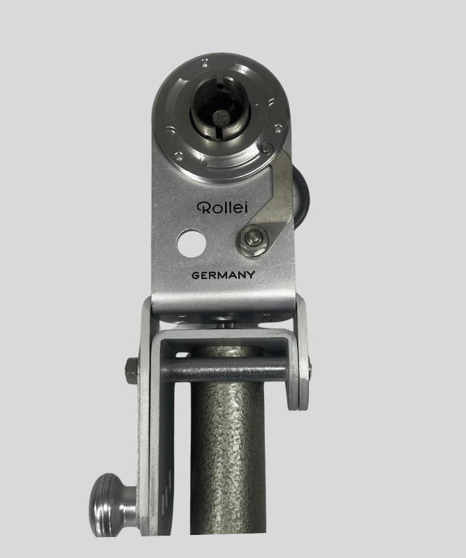 a close up of a metal object with a camera