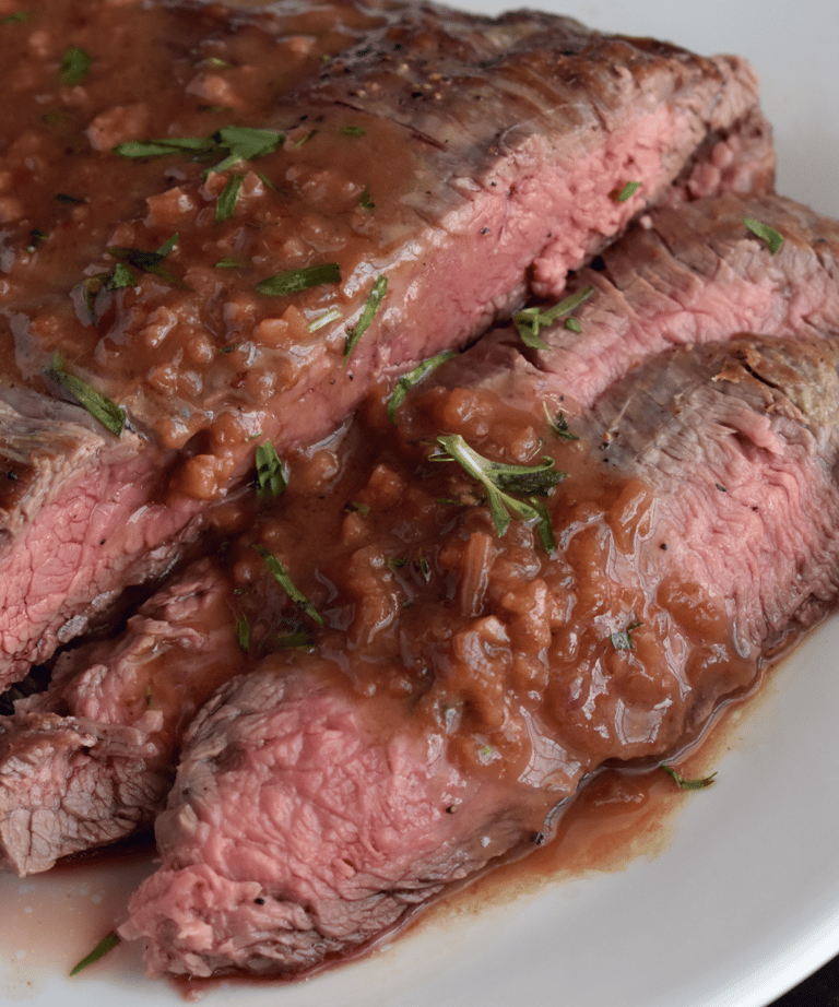 recette bavette à l'échalote, sauce au vinaigre balsamique