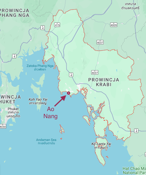 mapa Krabi