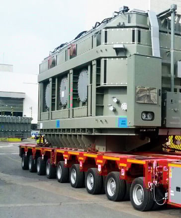 a large truck with a large truck on it