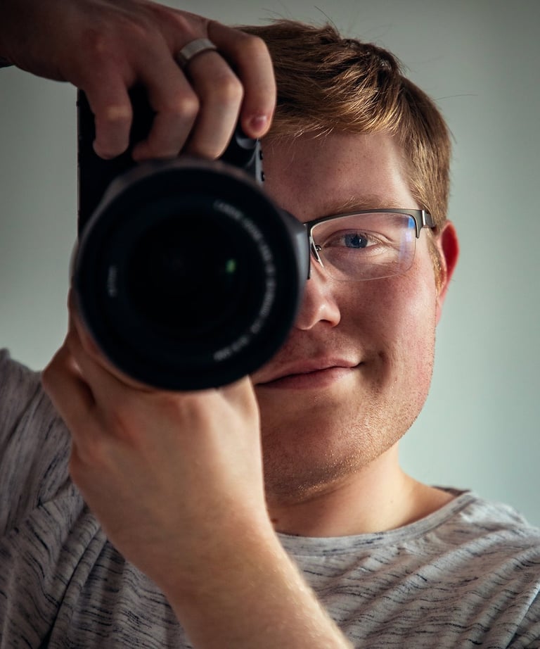 A photographer taking a portrait 