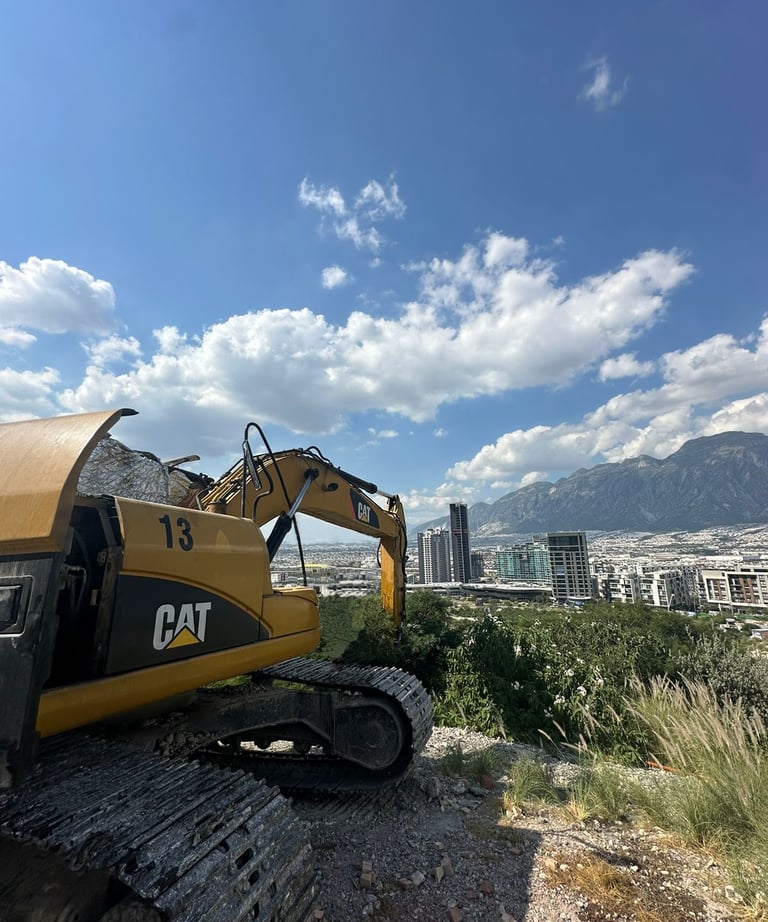 Vista de Excavador junto al Rio Santa Catarina
