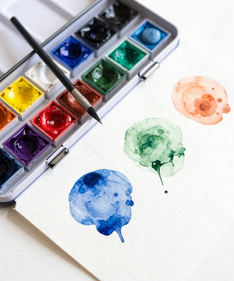 Close-up of a beautifully painted watercolor pattern on textured paper.