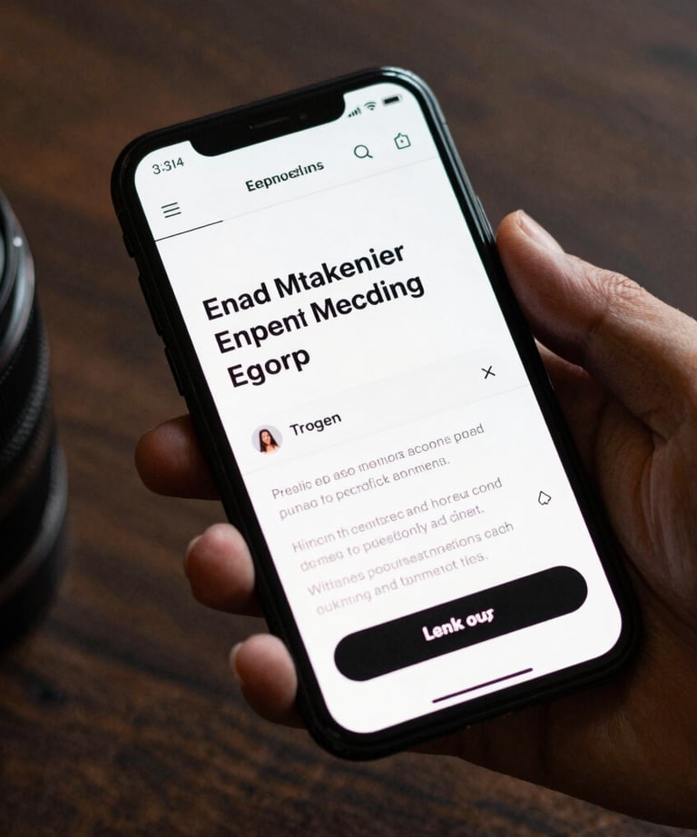 A professional photo of a smartphone showing a high-converting email sign-up page for an author's lead magnet.
