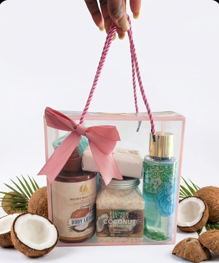 Combo de cuidado corporal con aroma a coco - Echa-multiservicio