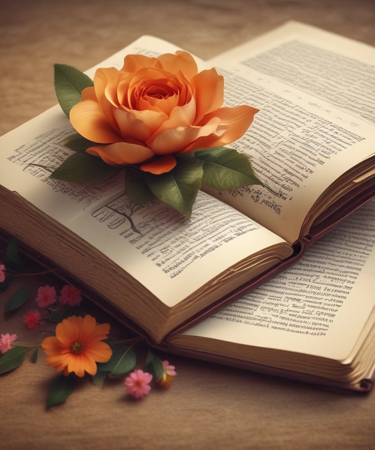 Gentle afternoon light filtering through a window onto a pastel pink and green floral arrangement beside an open book.