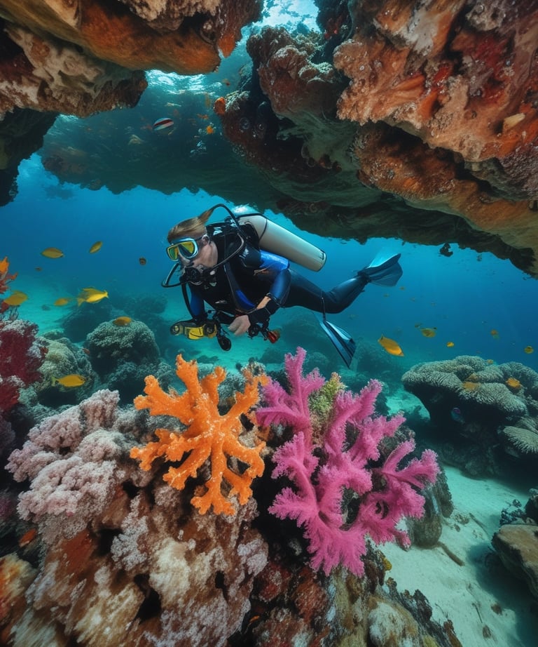 A snapshot of Stian hiking in a lush green forest under a bright sky.