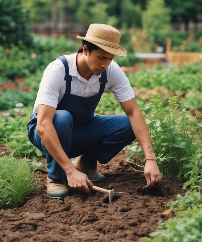 A vibrant backyard garden transformed with fresh greenery and flowers.