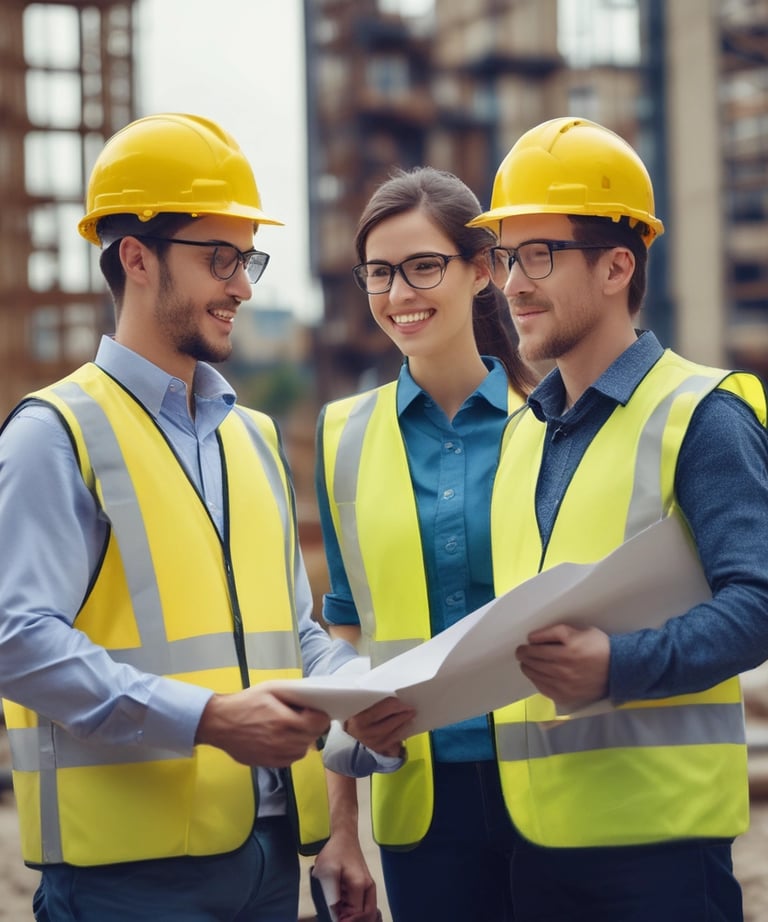 Technician performing ergonomic assessment at a modern office.
