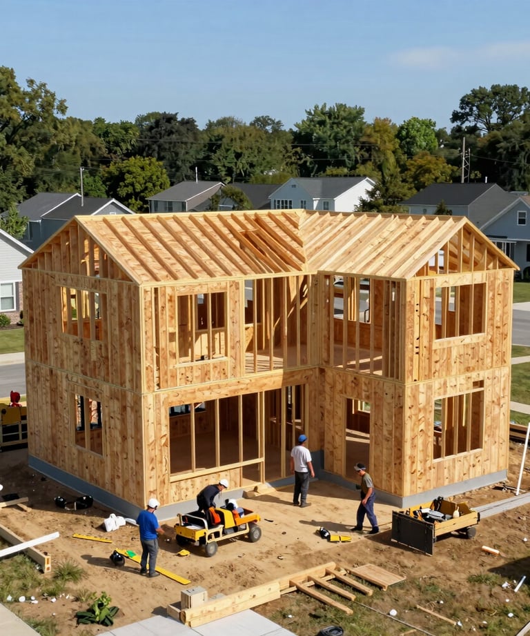 Modern home exterior showcasing quality craftsmanship and sleek roofing.