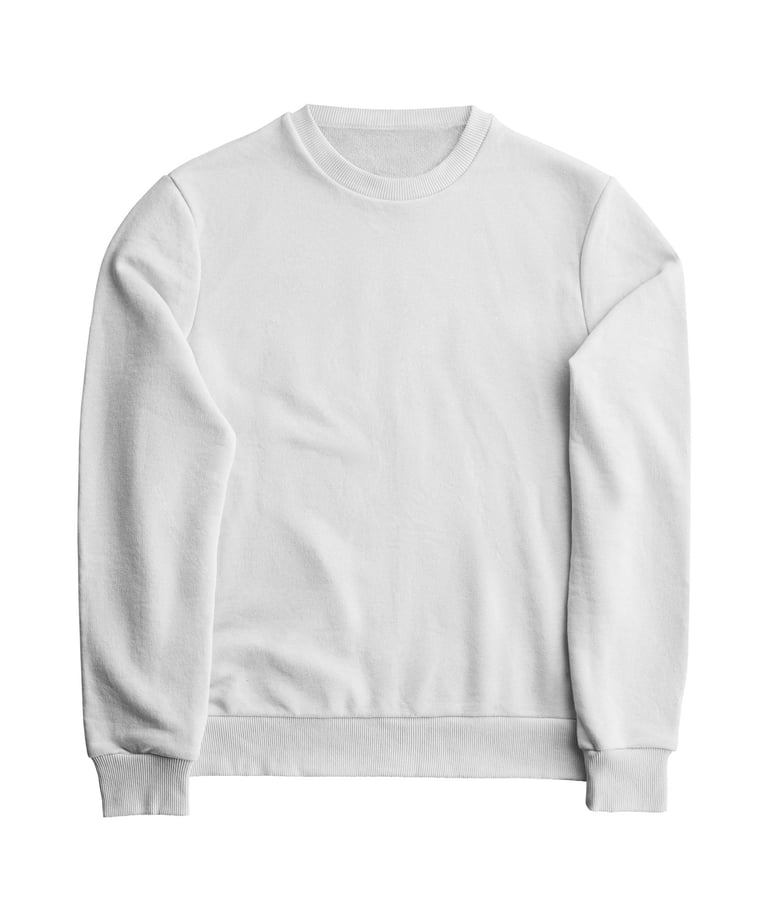 a white sweatshirt with a white sweatshirt and a white sweatshirt