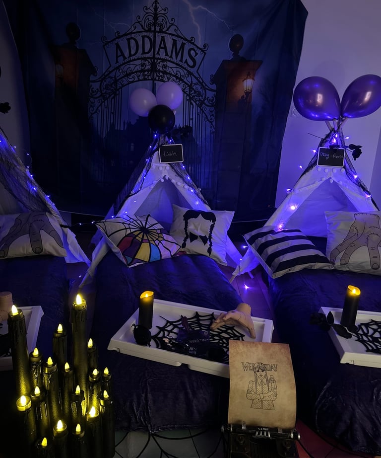 WEDNESDAY TIPIS PARTY SOIREE PYJAMA ANNIVERSAIRE ENFANT