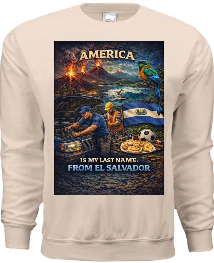 America is my Last Name, from El Salvador-Apparel Hoodie