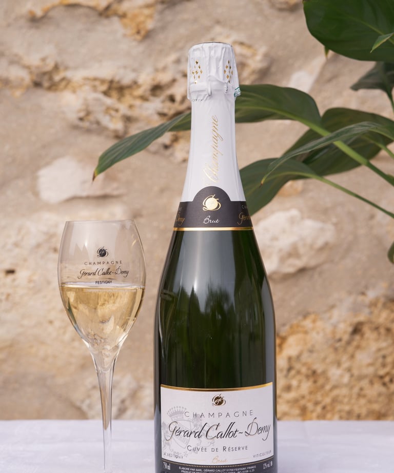 a bottle of champagne in front of a glass of champagne