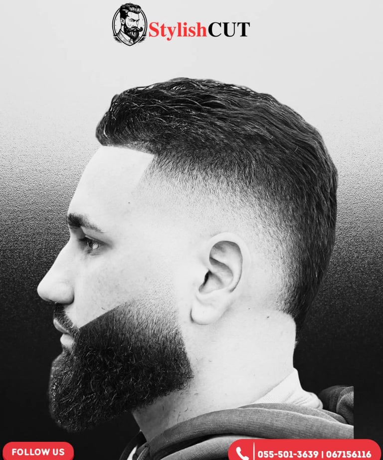 Classic gentleman’s haircut with side part by StylishCut Salon – timeless style with a modern touch