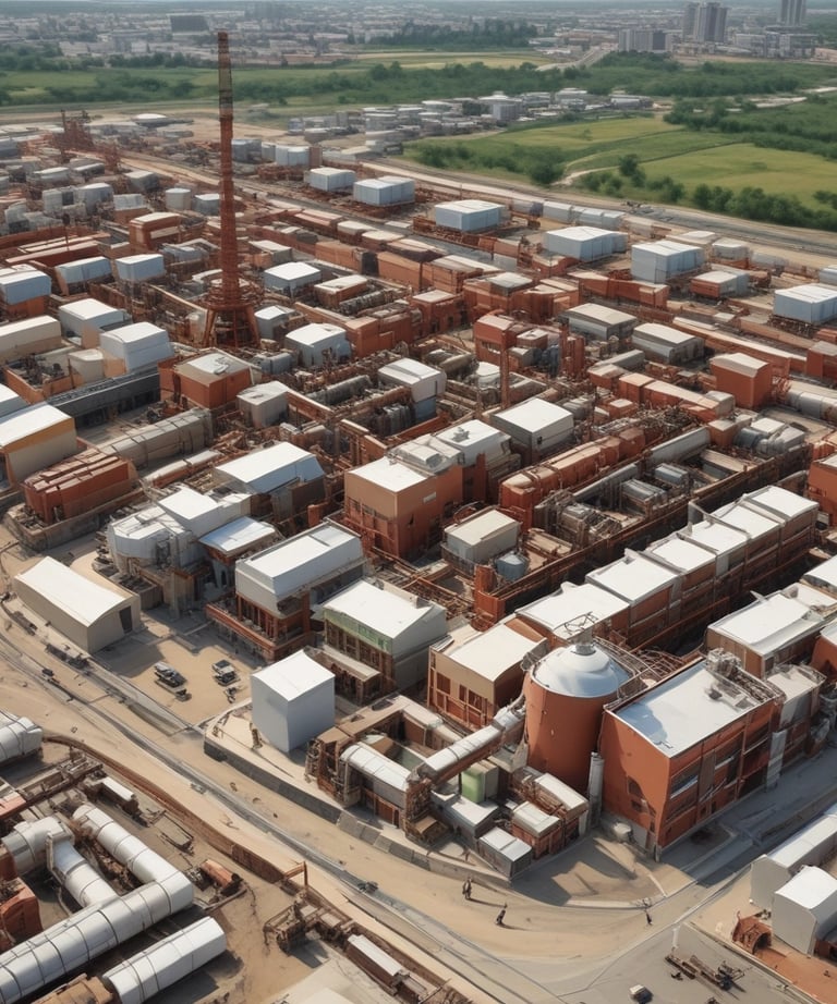 A dimly lit area with a dark background is visible. There is a central object resembling a security camera or electronic device. Below it, there is a rectangular white box with some graphics or text on its side. Cables or wires appear to be hanging or connected among the items.