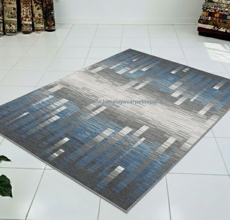 Custom Rugs - Contemporary geometric hand-knotted rug with modern abstract design