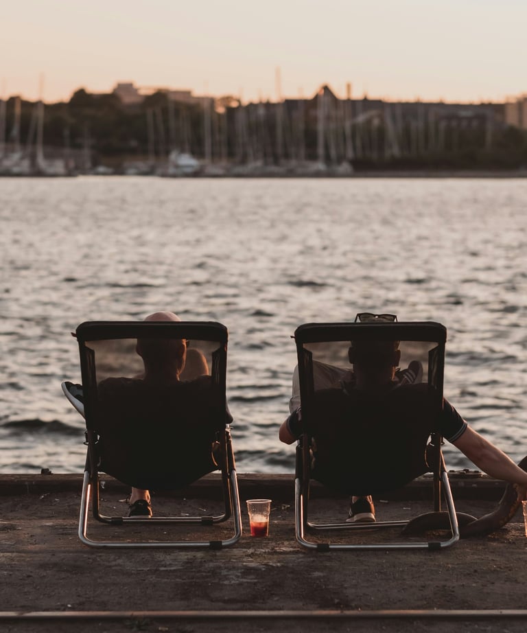 Two men are relaxing
