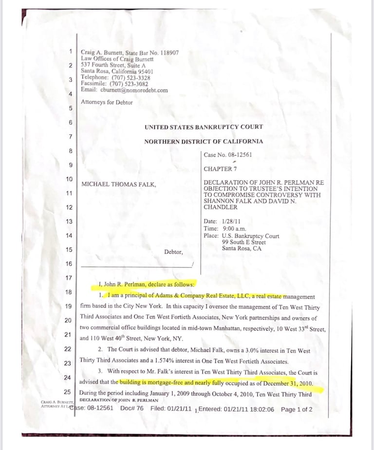 Declaration of John R Perlman